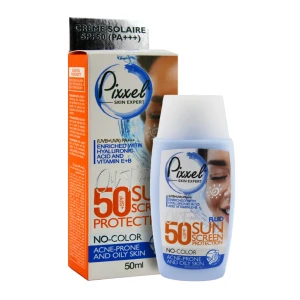 کرم ضد آفتاب SPF50 بی رنگ پوست‌‌ چرب و جوشدار پیکسل